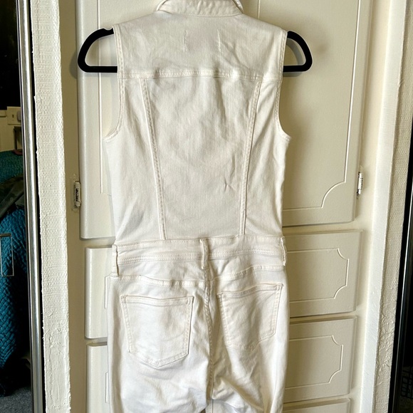 Pilcro by Anthropologie White Denim Stretch Jumpsuit XS Size 0 - Picture 7 of 10